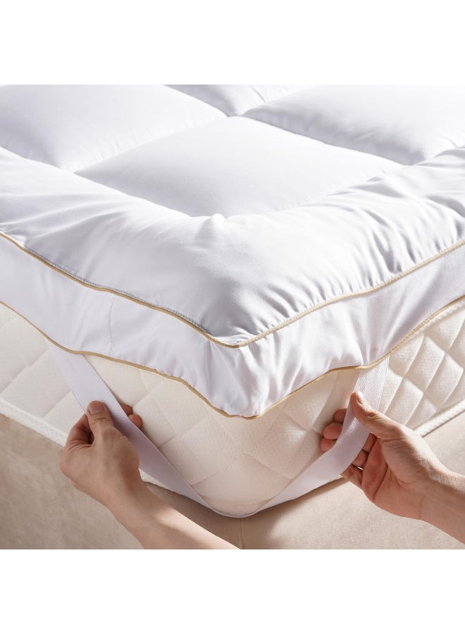 Pan Home Fluffy Extra Thick Mattress Topper 160x200+8cm - White - Image 4
