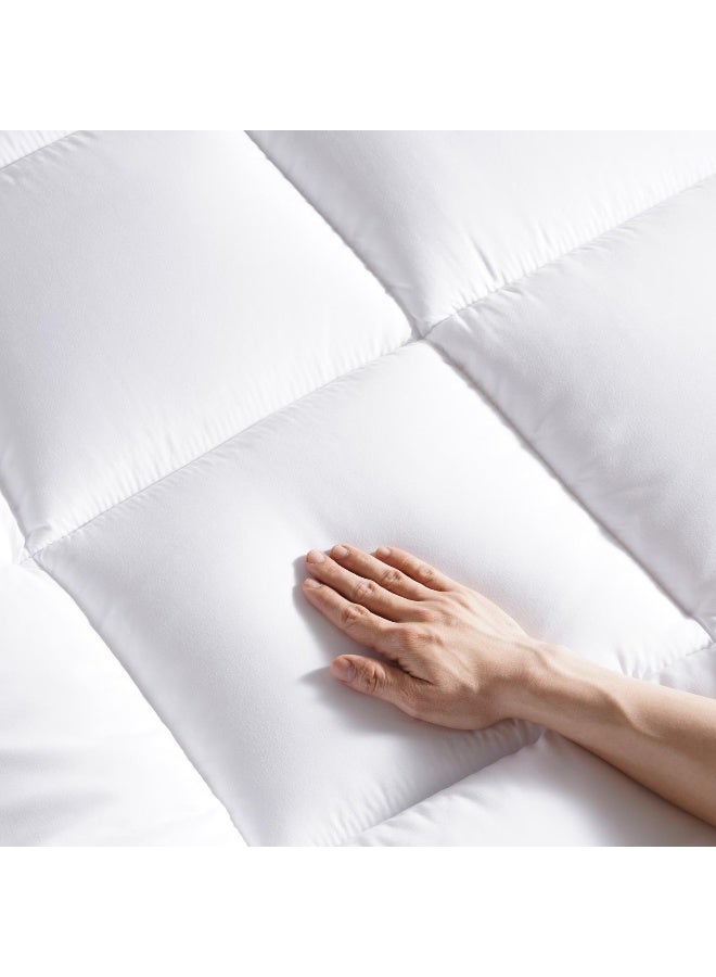 Pan Home Fluffy Extra Thick Mattress Topper 160x200+8cm - White - Image 1