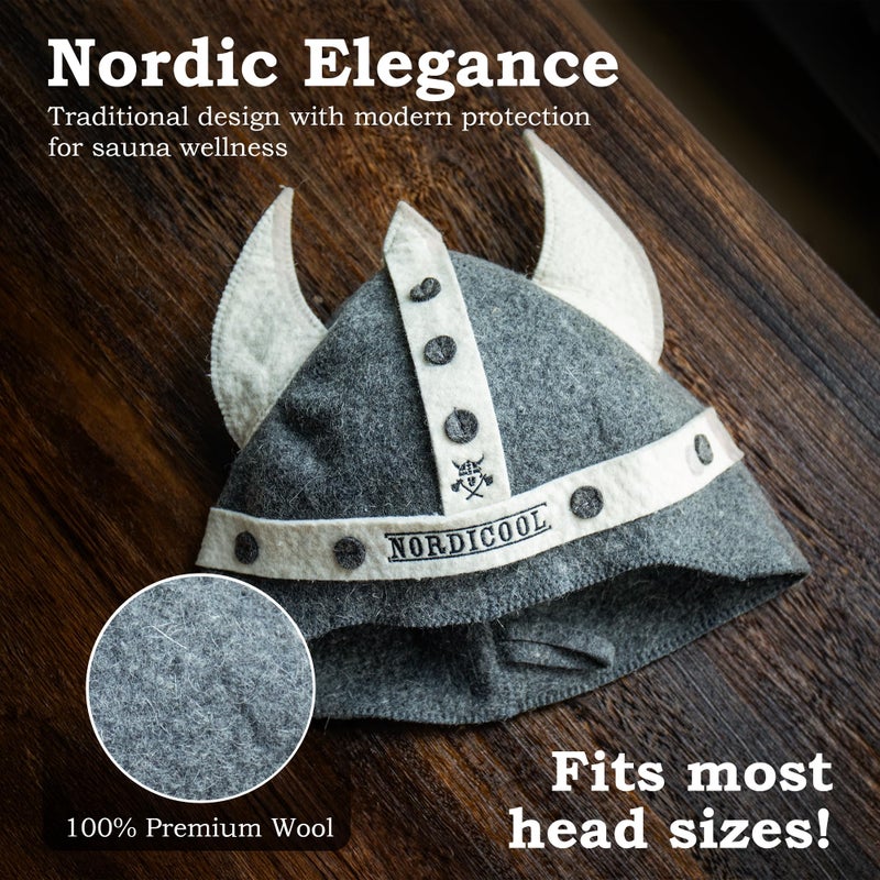 Nordicool Handmade Premium Wool Sauna Hat â€“ Viking Style Sauna Cap for Men & Women | Natural, Breathable & Eco-Friendly | Comfortable Full-Coverage Fit | Spa, Steam Room, Banya & Bathhouse - Image 2