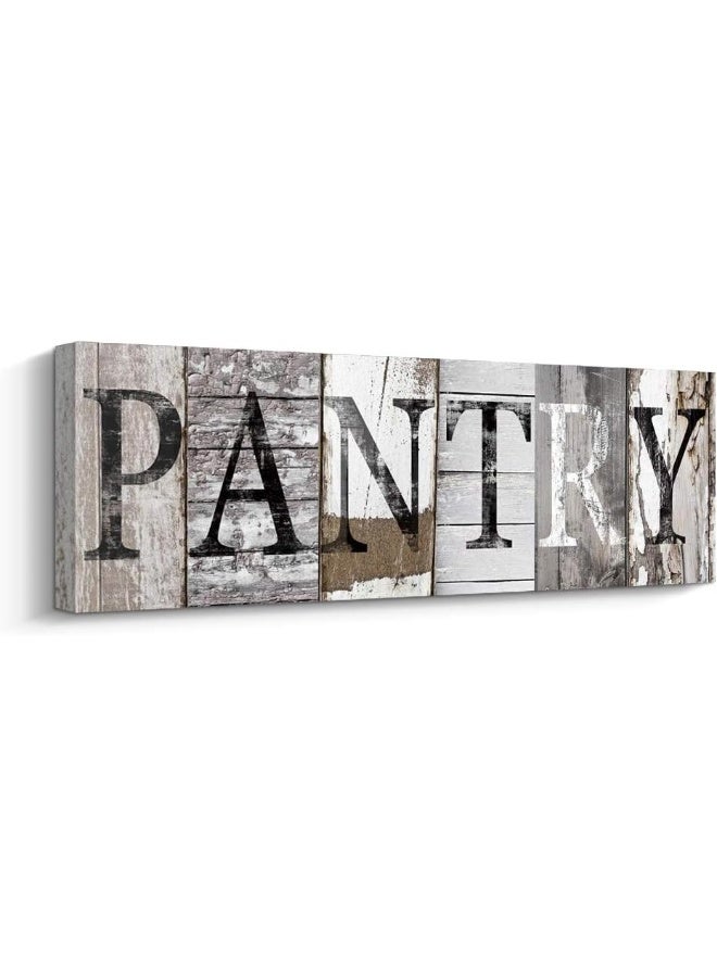 EMODA Pinetree Art Pantry Sign Kitchen Decor Canvas Prints Decorative Signs 43x15 cm framed - Image 1