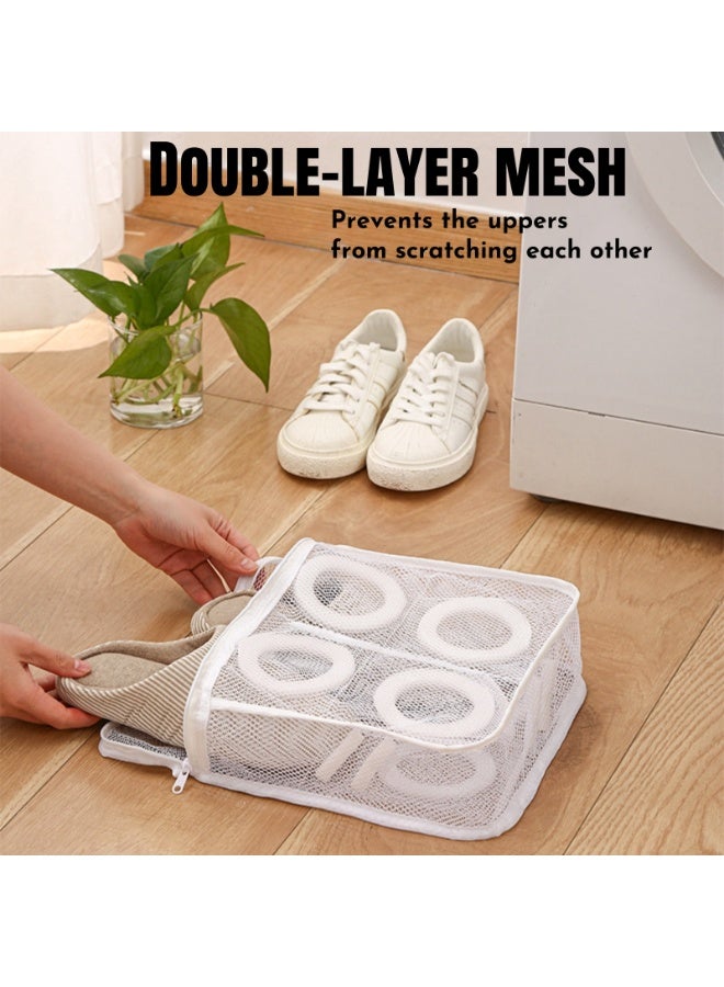 NOVOLAN Laundry Bags for Shoes, Set of 3 Durable Mesh Wash Bags for Protecting Sneakers & Footwear, Includes Inner Foam Layer & Hanging Strap for Easy Drying, 3 Different Sizes for Various Shoe Types - Image 4