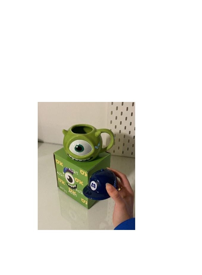 3D Monsters Inc Porcelain Mike wazowski Mug Cup with cap Novelty Design for Hot Drinks Coffee Tea Hot Chocolate - Image 5