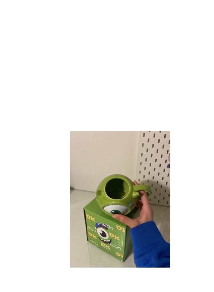 3D Monsters Inc Porcelain Mike wazowski Mug Cup with cap Novelty Design for Hot Drinks Coffee Tea Hot Chocolate - Image 4