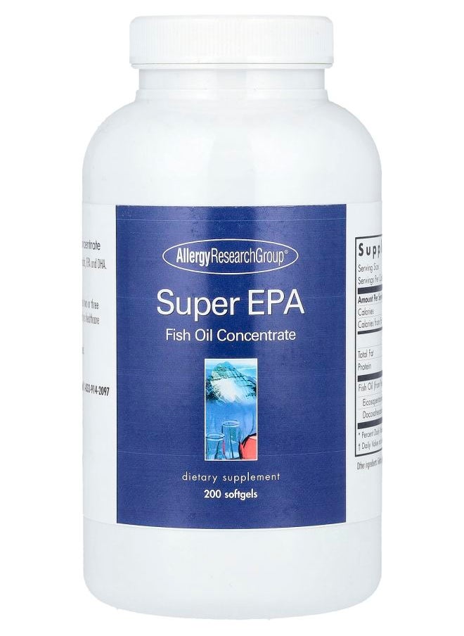 Allergy Research Group - Super EPA Fish Oil Concentrate 200 Softgels - Image 1