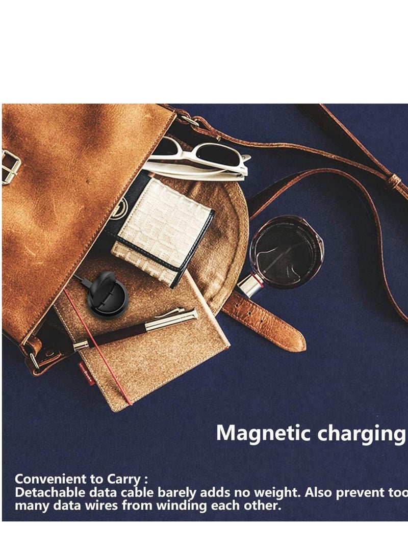 Zikra Charger for Samsung Galaxy Watch 42mm 46mm Wireless Fast  Dock Smart gear S3 Portable Charging Cradle stand with USB Cable Black - Image 5