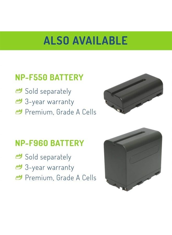 Battery (2-Pack) and Dual Charger for Sony NP-F730, NP-F750, NP-F760, NP-F770 (L Series)