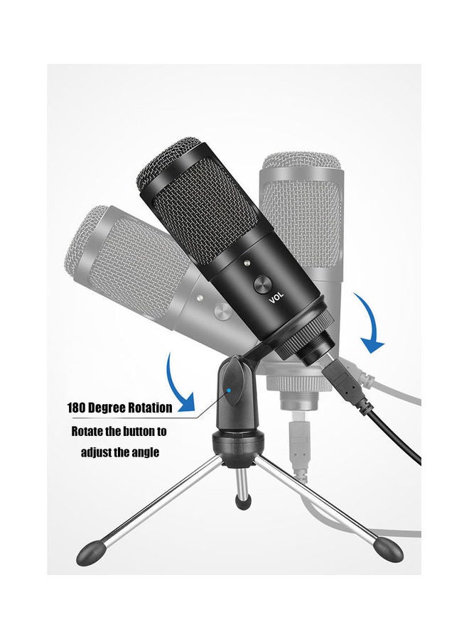 Arabest Portable Broadcasting, Studio Recording, Conference USB Condenser Microphone Kit Black - Image 3