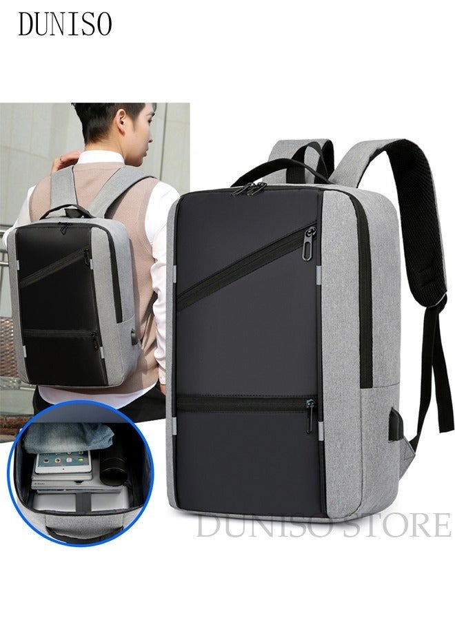 DUNISO Travel Laptop Backpack Lightweight Carry On Backpack with USB Charging Port Multi Compartment Backpack with Large Capacity Weekender Luggage Waterproof and Dustproof Business Bookbag  for Work School Travel Flight - Image 2
