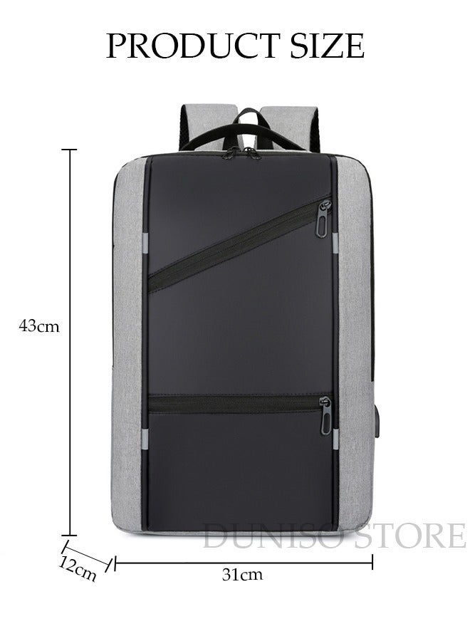 DUNISO Travel Laptop Backpack Lightweight Carry On Backpack with USB Charging Port Multi Compartment Backpack with Large Capacity Weekender Luggage Waterproof and Dustproof Business Bookbag  for Work School Travel Flight - Image 4