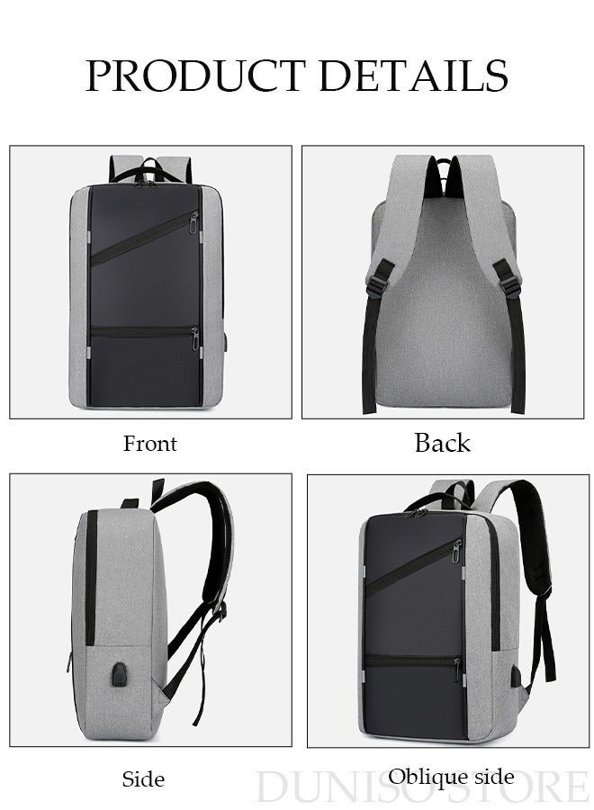 DUNISO Travel Laptop Backpack Lightweight Carry On Backpack with USB Charging Port Multi Compartment Backpack with Large Capacity Weekender Luggage Waterproof and Dustproof Business Bookbag  for Work School Travel Flight - Image 5