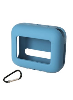 ماركة غير محددة For JBL Go 4 Waterproof Bluetooth Speaker Silicone Cover Case, Portable Silicone Travel Case with Carabiner, Protective Skin Case（Blue）  - Image 1