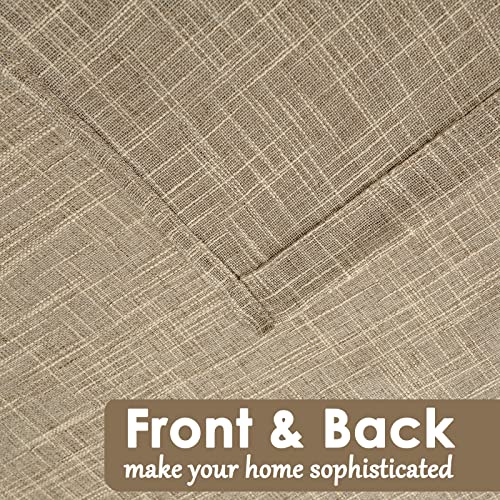 BD BEDA HOME Beda Home Tassel Linen Textured Swag Valances for Farmhouses’ Kitchen; Light Filtering Rustic Short Swag Topper for Small Windows Bedroom Privacy Added Rod Pocket Design, Taupe, 36 x63 inch, 1 Pair - Image 4