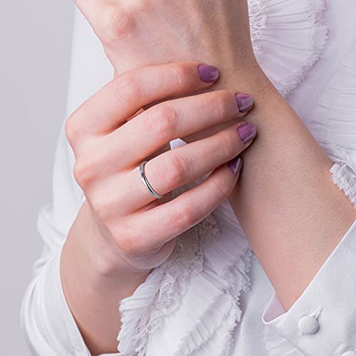 TRUMIUM 2mm Wedding Band for Women Silver Plated Tungsten Carbide Ring Slim Plain Dome Style Comfort Fit Size 10.5 - Image 5