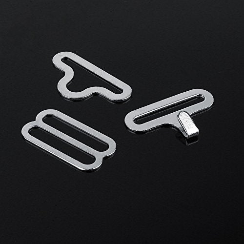 Chris.W 50 Sets Adjustable Bow Tie Hardware Clip Set, Metal Cravat Clip Hook Fastener for Necktie Strap (Silver) - Image 2