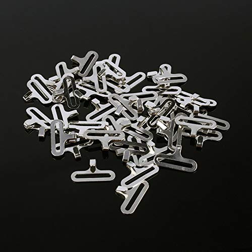 Chris.W 50 Sets Adjustable Bow Tie Hardware Clip Set, Metal Cravat Clip Hook Fastener for Necktie Strap (Silver) - Image 5