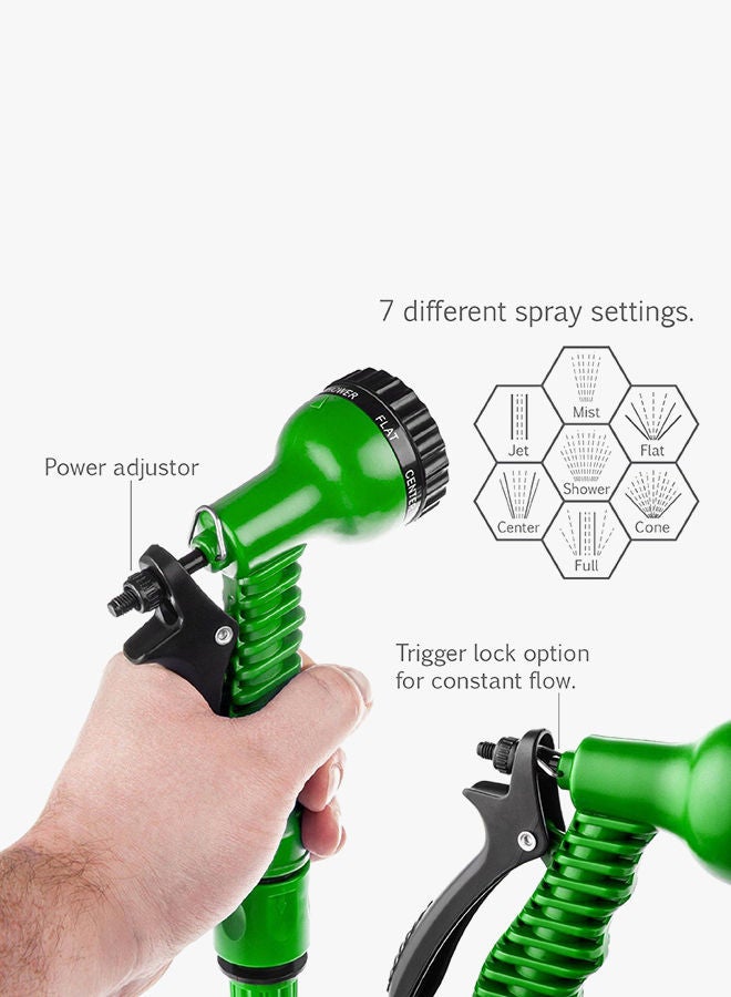 NIBEMINENT Hose Pipe With 7 Speed Spray Gun Green  - Image 5