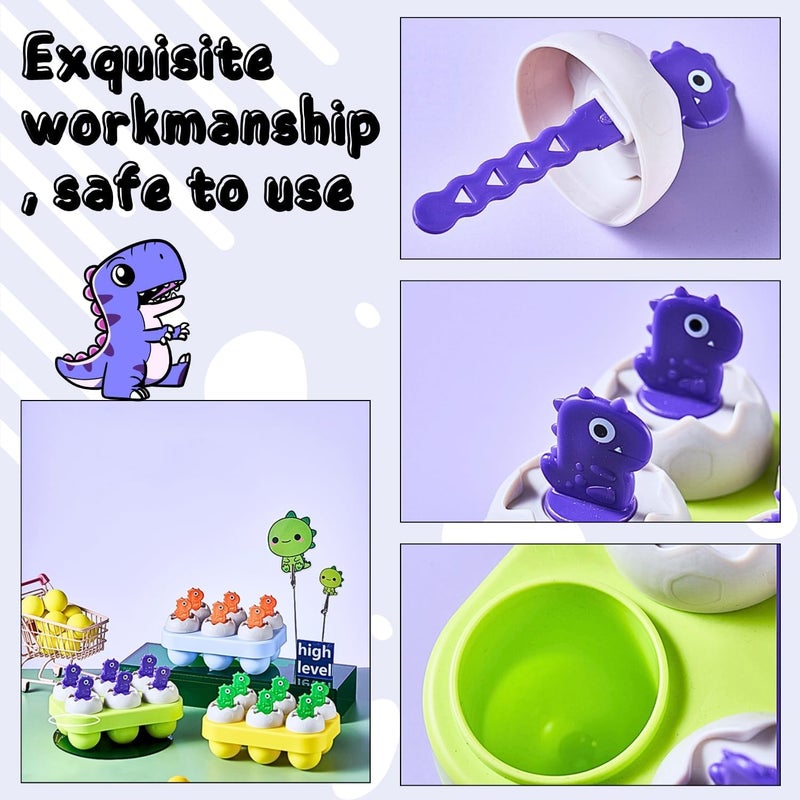 SOLARAE Popsicles Mold, Homemade Popsicles Mold, 6 Reusable Ice Pop Mold for Baby, Dinosaur Egg Popsicle Mold for Toddler, BPA-Free, Dishwasher-Safe - Image 5