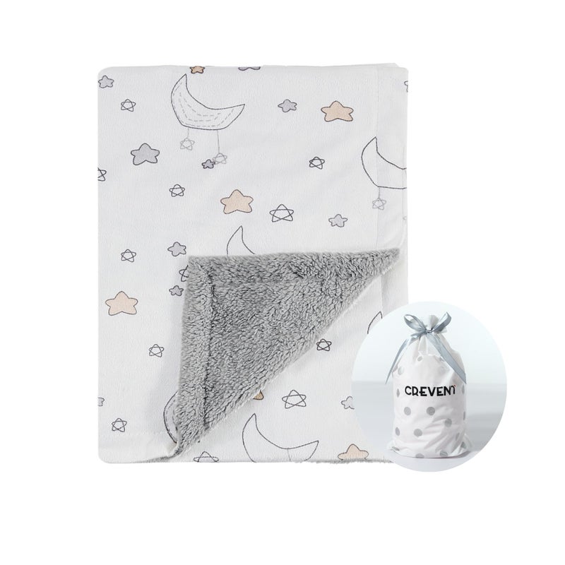 CREVENT 30X40 Cute Cozy Fluffy Warm Baby Blanket for Girls Boys Infants Toddlers BeddingCribCotStroller Baby Shower Birthday Newborns Gift Good Night