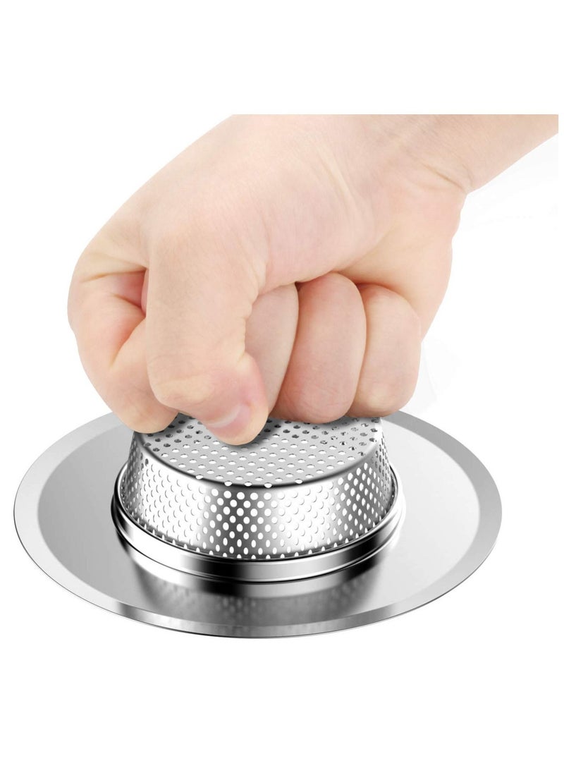 Y&D 2 Pack Stainless Steel Rust Proof Sink Drain Strainer, Large Wide Rim Fine Mesh Anti-Clogging Screen 4.5 inch  - Image 3