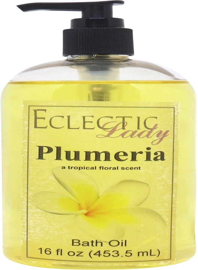 Eclectic Lady Plumeria Bath Oil, Scented Body Oil, Relaxing Bathing Oil, 16 oz - Image 1