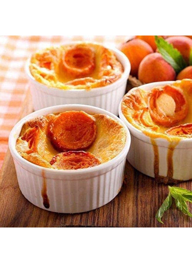 AKDC - Set of 8 Bakeware Set White Porcelain Baking Cups for Pudding Creme Brulee Custard Cups and Souffle Dishes Durable 4 ounce for Baking Cooking Serving - Image 1