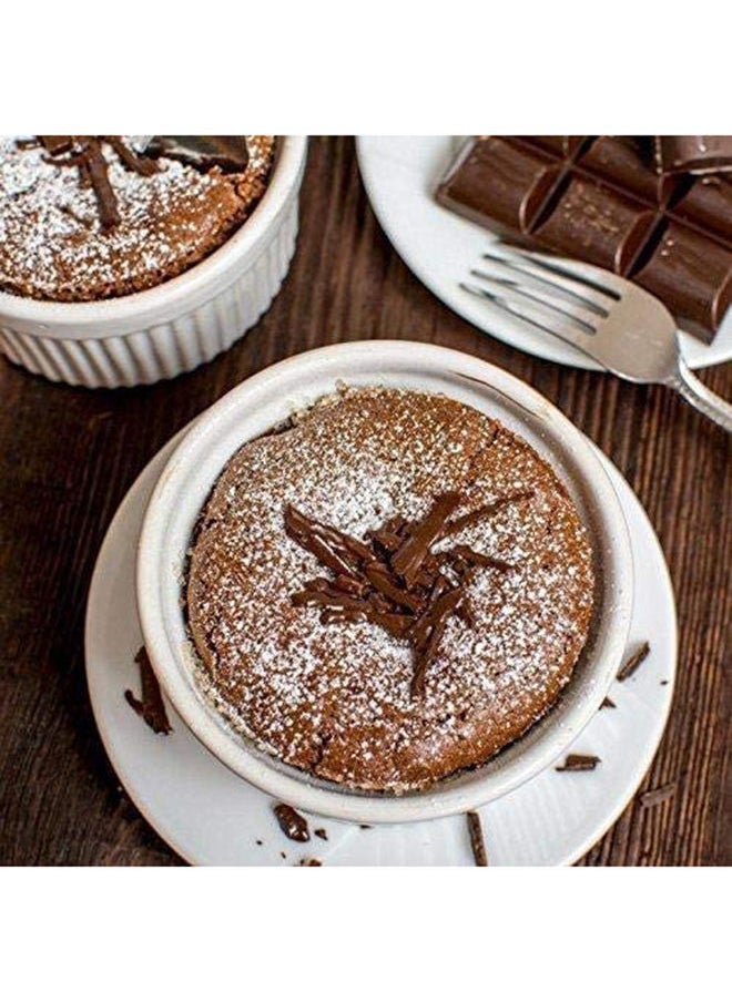 AKDC - Set of 8 Bakeware Set White Porcelain Baking Cups for Pudding Creme Brulee Custard Cups and Souffle Dishes Durable 4 ounce for Baking Cooking Serving - Image 1