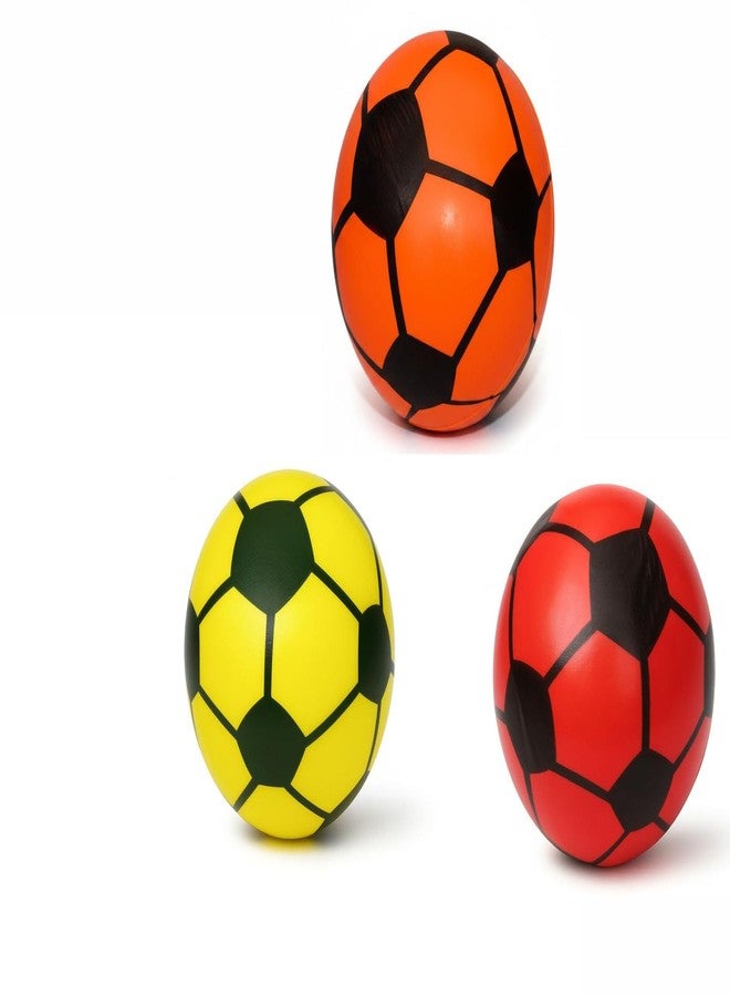 INDIAN FUN ZONE Mini Soft Football Style Ball for Kids | Small Size Indoor & Outdoor Play | Lightweight for Stress Relief & Fun (Yellow & Black, Pack of 3) Random Colours - Image 1