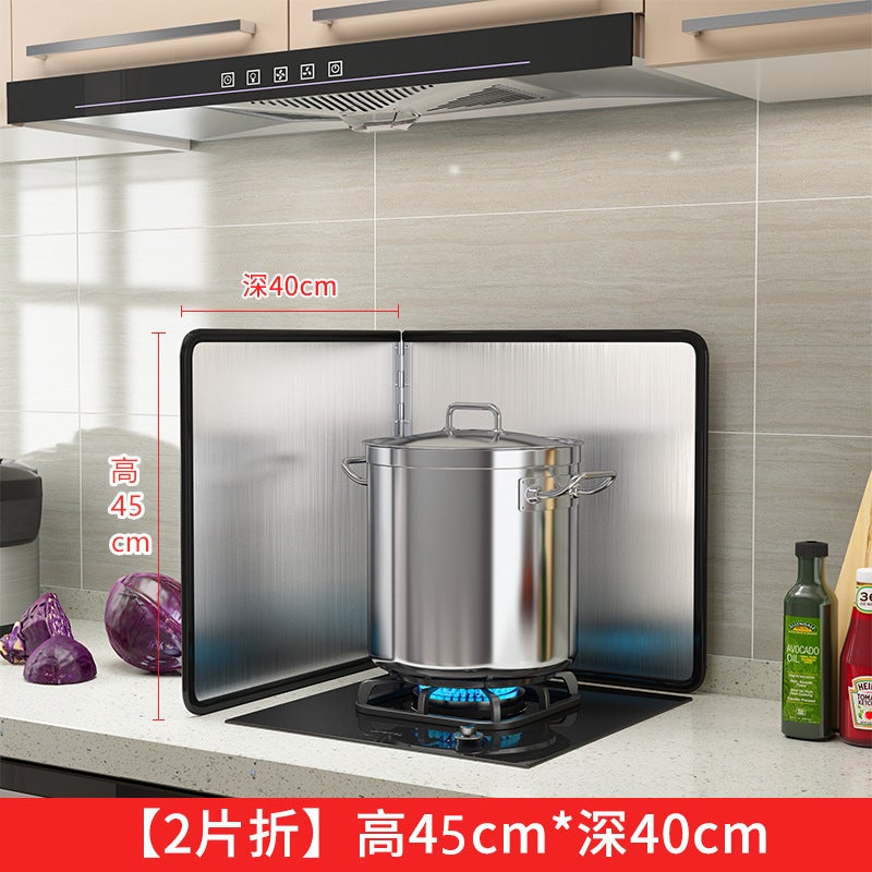 Stainless Steel Oil-Proof Plate Kitchen Oil-Proof Stove Oil-Proof Plate Creative Kitchen Supplies Stir-Fry Heat-Proof Splash-Proof Plate - Image 1