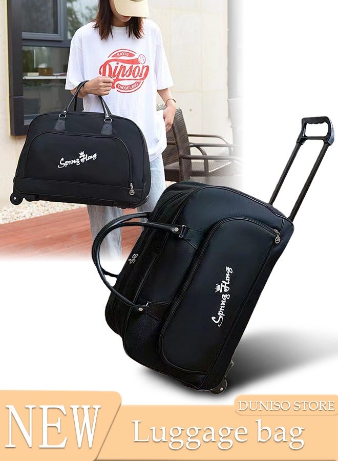 DUNISO Expandable Underseat  Large Capacity Handbag with Adjustable Pull Rod Portable Luggage Trolley Business Travel Small Carry On Suitcases Bag for Air Travel - Image 1