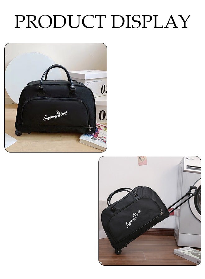 DUNISO Expandable Underseat  Large Capacity Handbag with Adjustable Pull Rod Portable Luggage Trolley Business Travel Small Carry On Suitcases Bag for Air Travel - Image 2