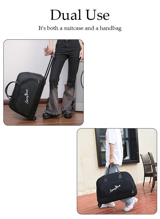 DUNISO Expandable Underseat  Large Capacity Handbag with Adjustable Pull Rod Portable Luggage Trolley Business Travel Small Carry On Suitcases Bag for Air Travel - Image 3