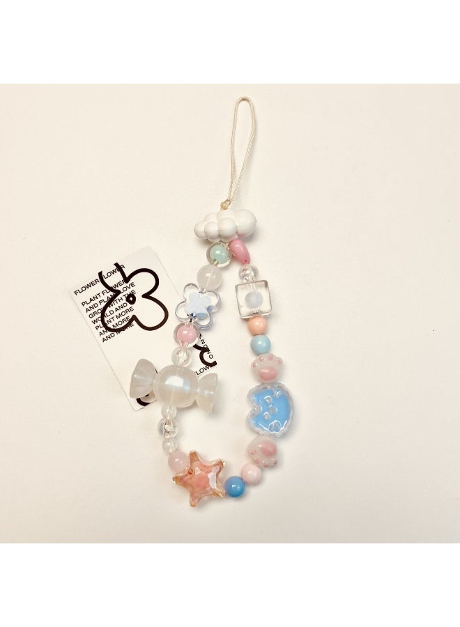 NIBEMINENT Beaded Phone Lanyard, Anti Lost Removable Wrist Strap, Cute Cartoon Character Bracelet Pendant, Phone Keychain Lanyard - Image 1