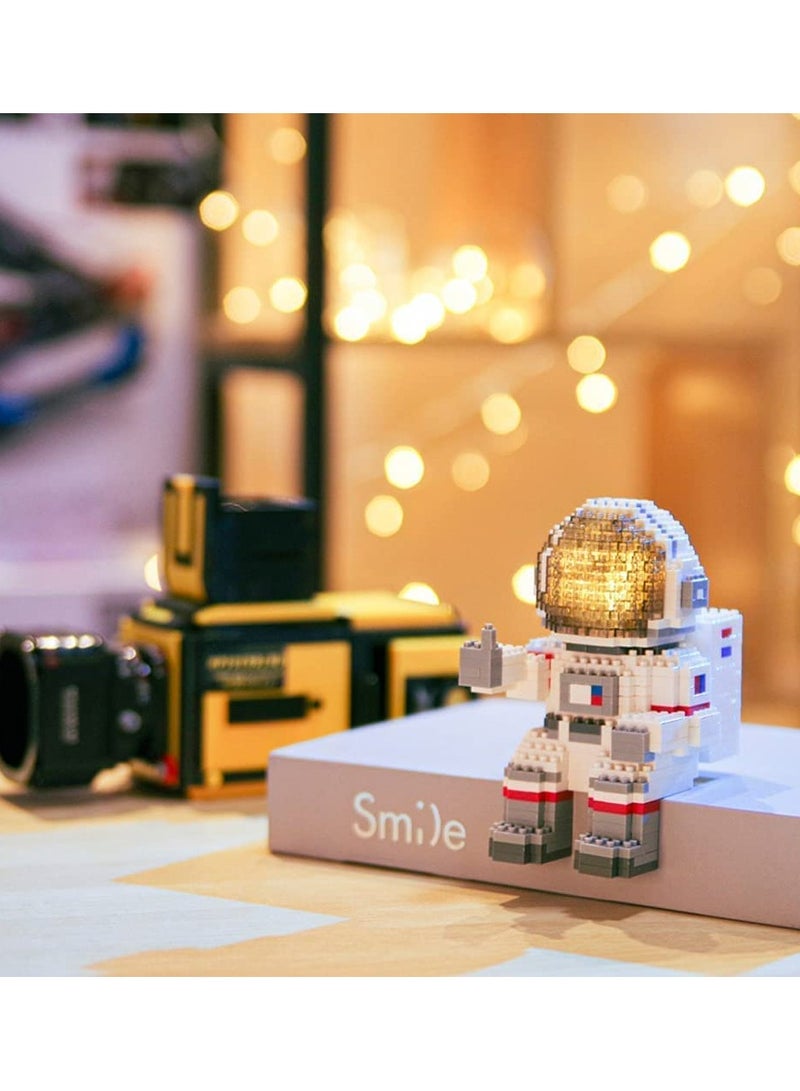 Zikra Astronaut Mini Building Blocks, Micro Blocks Cool Small Toys with Led Lighting Kit, Astronaut Micro Block Model Set Gift for Kids or Adults, Space Toy Puzzle Assembling Toys(1008 Pieces) - Image 2