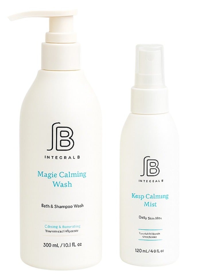 INTEGRAL B | K-Beauty Skincare Kit – Calming Mist 120ml + Magic Calming Wash 300ml | Instant Soothing & Gentle Cleansing | For Sensitive, Dry Skin | All Ages - Image 1