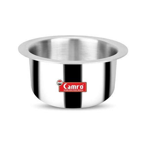 Camro Tripro Triply Artisian Patila Steel 7.6 Litre | Kitchen Tope Stainless Steel Bhagona | Cookware Patila For Cooking Boiling Steaming |Handi Sandwich Bottom | Induction Base & Gas Stove Compatible - Image 1