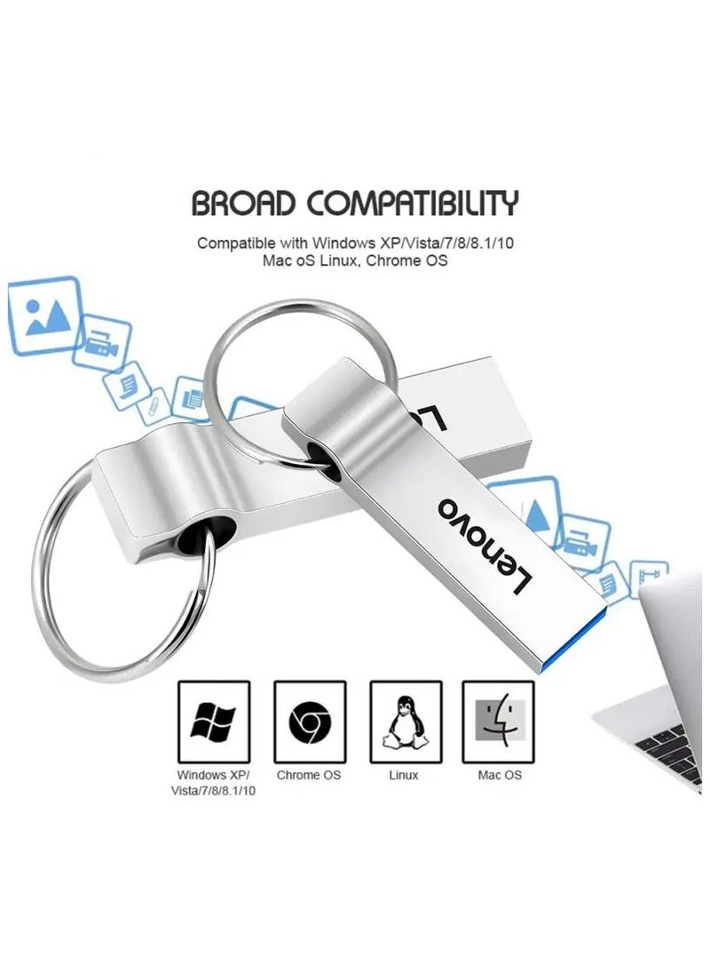 Lenovo - USB Flash Drive 256GB Thumb Drive High Speed USB Drive High Capacity USB Memory Stick Jump Drive Pen Drive with Keychain for Data Transfer and Backup. - Image 1