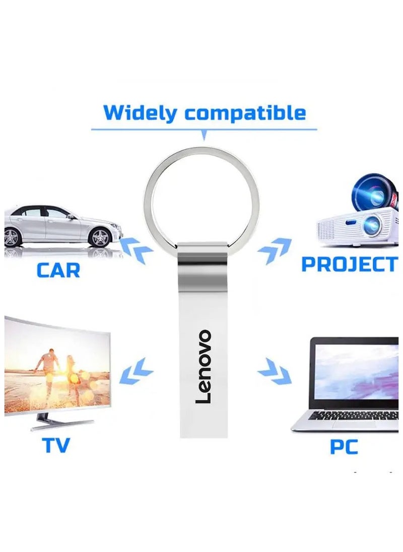 Lenovo - USB Flash Drive 256GB Thumb Drive High Speed USB Drive High Capacity USB Memory Stick Jump Drive Pen Drive with Keychain for Data Transfer and Backup. - Image 1