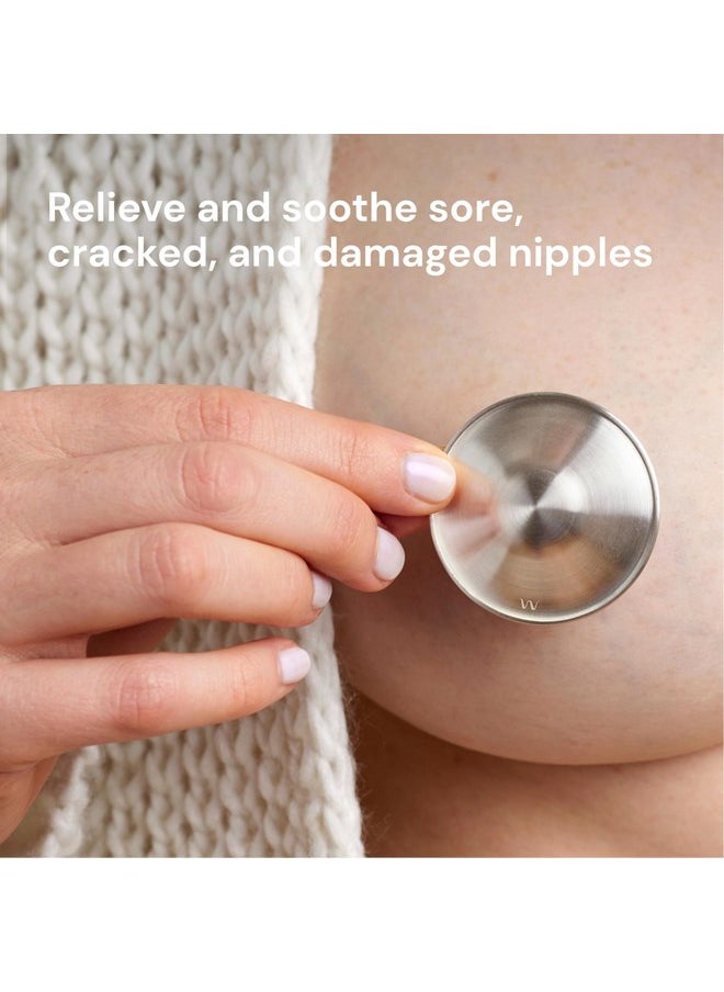 ويلو - أكواب الرضاعة الطبيعية Willow Soothing Silver، عبوة من قطعتين، أغطية حلمات الرضاعة الطبيعية للحماية وتسكين الآلام، خالية من مادة BPA - Image 1
