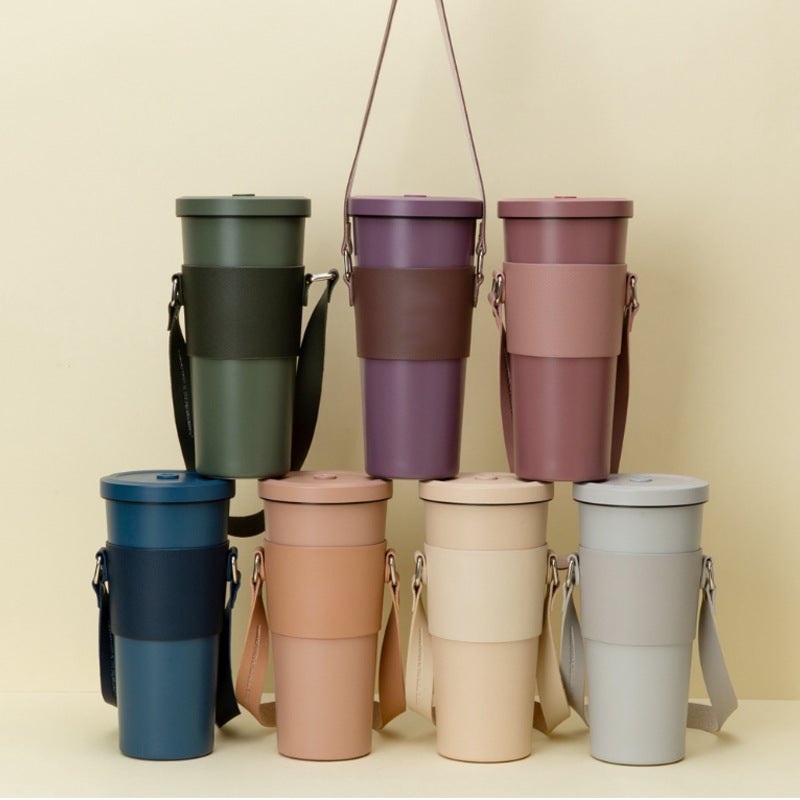 New Satchel Cup Cover Thickeneded Milk Tea Cup Accessories Outdoor Travel Coffee Cup Cover Pu Leather Satchel Anti-Scalding Cup Cover - Image 2
