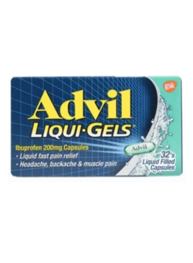 gsk Advil Liqui-Gels 200 Mg Cap 32 S – Effective Headache & Body Pain Relief - Image 1