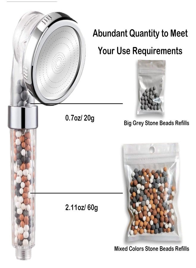 FUTGLOBAL Mineral Beads Stones Balls for Filter Showerhead, Muulaii Bath Filter Bath Stone Waterbeads Showerhead Filter for Purifying Water (Orange Gray White) - Image 2