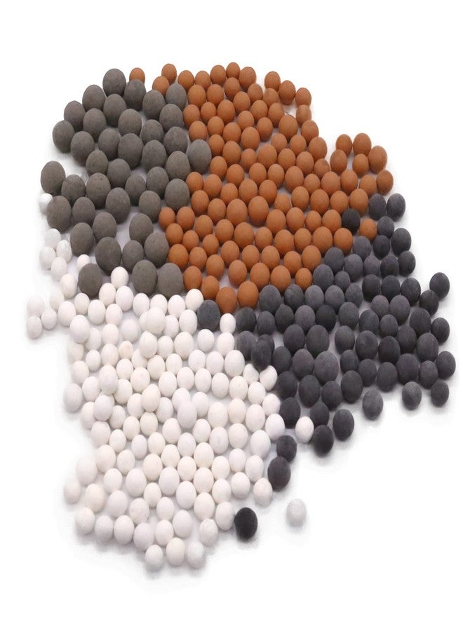 FUTGLOBAL Mineral Beads Stones Balls for Filter Showerhead, Muulaii Bath Filter Bath Stone Waterbeads Showerhead Filter for Purifying Water (Orange Gray White) - Image 1