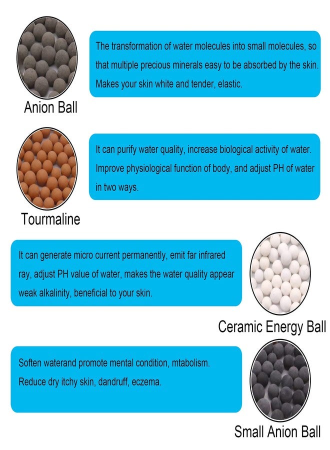 FUTGLOBAL Mineral Beads Stones Balls for Filter Showerhead, Muulaii Bath Filter Bath Stone Waterbeads Showerhead Filter for Purifying Water (Orange Gray White) - Image 4