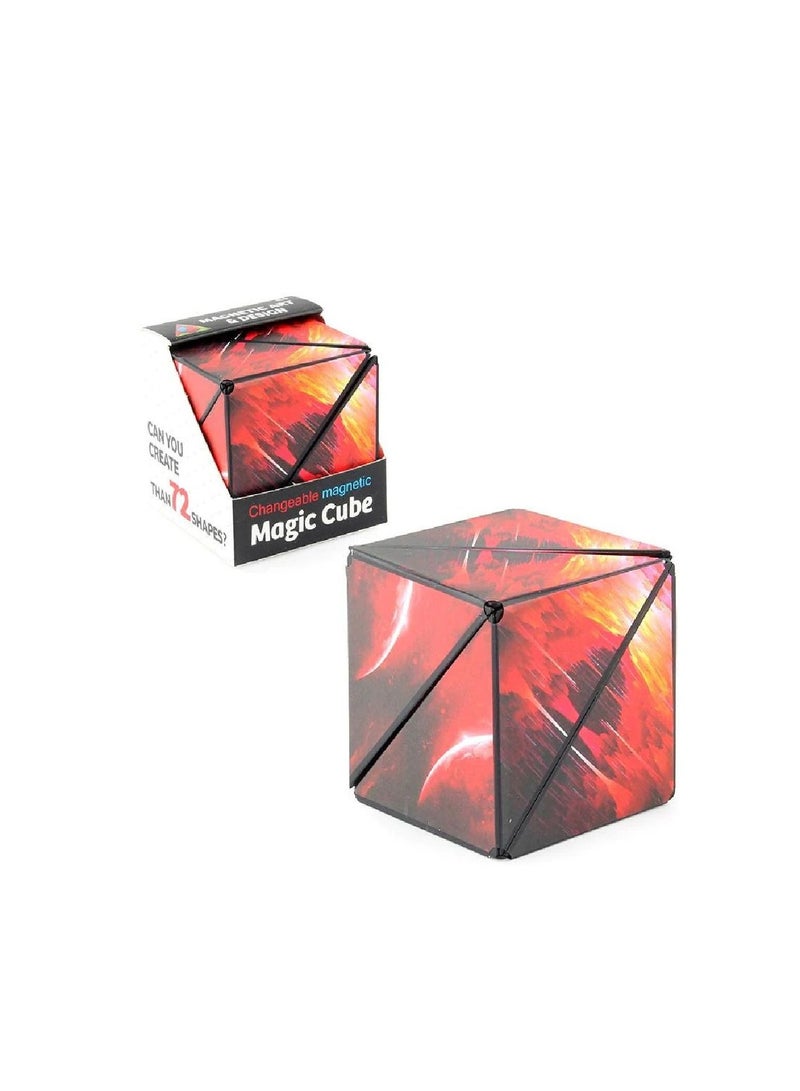 changeable magnetic magic cube, red