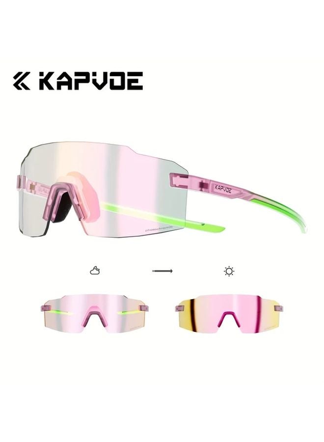 Kapvoe Photochromic Cycling Glasses Ultralight Anti Glare Anti Fog Color 17 For Outdoor Sports - Image 1