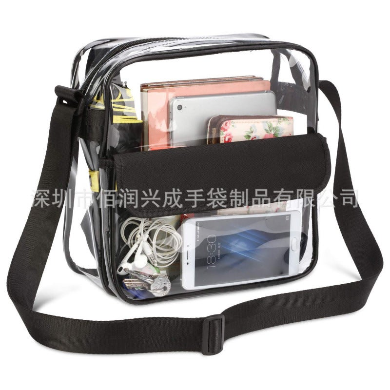 Spot Wholesale Transparent Pvc Shoulder Crossbody Travel Shopping Bag Gym Beach Bag Storage Bag - Image 3