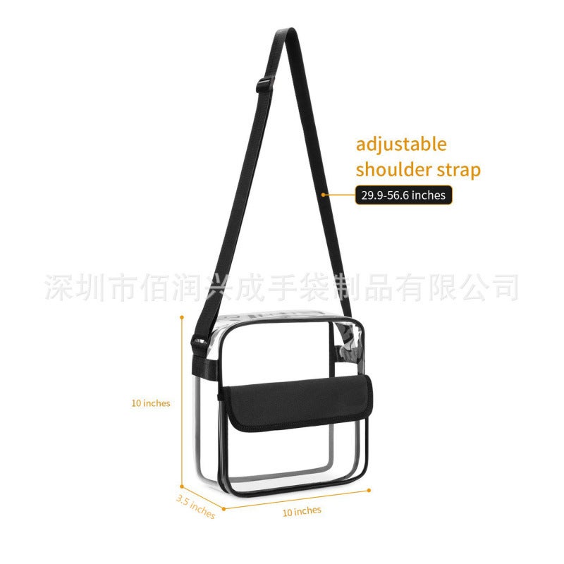 Spot Wholesale Transparent Pvc Shoulder Crossbody Travel Shopping Bag Gym Beach Bag Storage Bag - Image 4