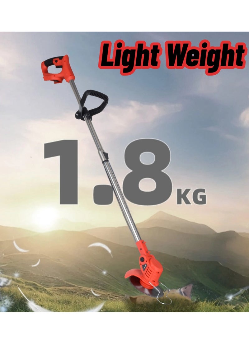 GearZone GearZone Electric Grass Wacker Eater Battery Powered 21V Cordless Grass Trimmer Grass Wacker Stringless Brush Cutter, Lightweight grass Trimmer/Lawn Edger/Mini-Mower grasser Tool with 3 Types Blades  - Image 5