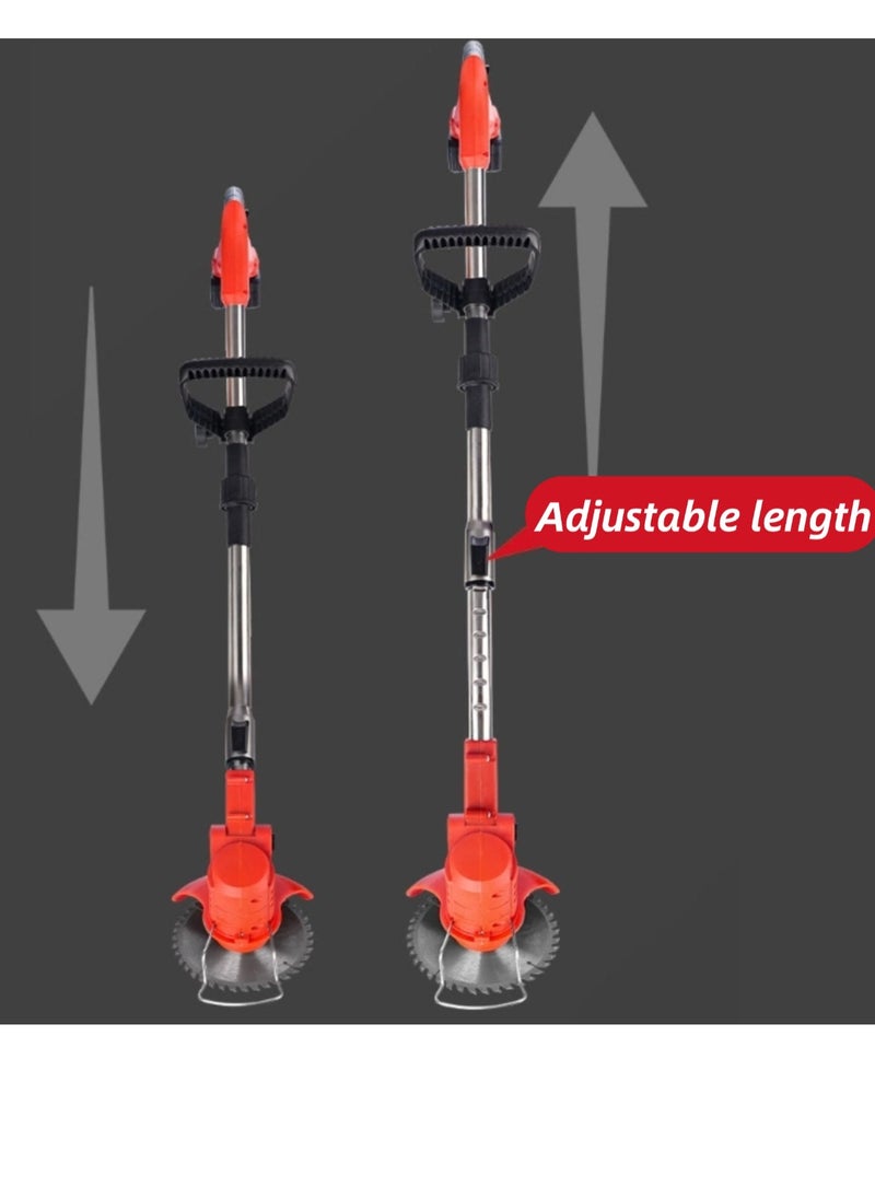GearZone GearZone Electric Grass Wacker Eater Battery Powered 21V Cordless Grass Trimmer Grass Wacker Stringless Brush Cutter, Lightweight grass Trimmer/Lawn Edger/Mini-Mower grasser Tool with 3 Types Blades  - Image 3