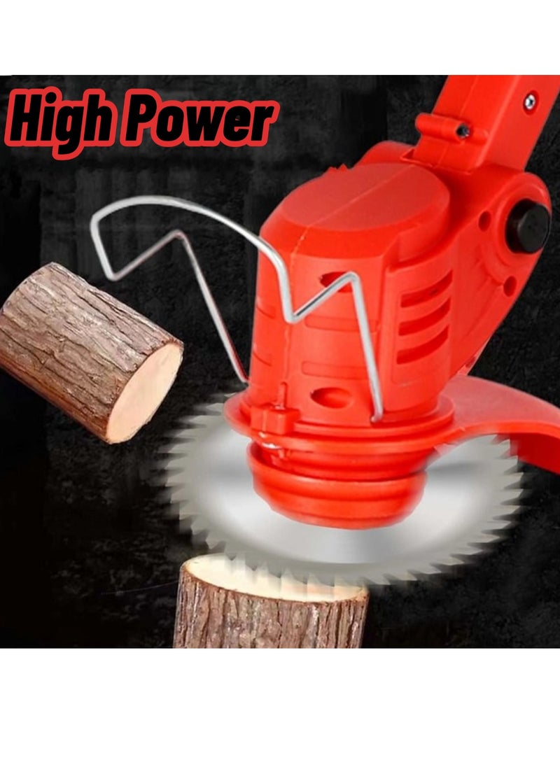 GearZone Electric Grass Wacker Eater Battery Powered 21V Cordless Grass Trimmer Grass Wacker Stringless Brush Cutter, Lightweight grass Trimmer/Lawn Edger/Mini-Mower grasser Tool with 3 Types Blades